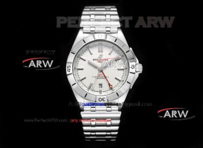 Swiss Replica Breitling Chronomat Automatic GMT 40mm Silver Dial SS Watch